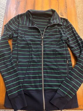 lululemon athletica Black Jacket with Green Stripes